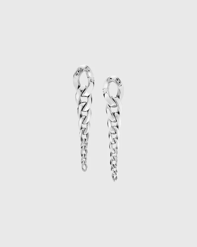 Diesel Hängeohrringe aus Edelstahl - Ohrringe - Unisex - Silber Silber