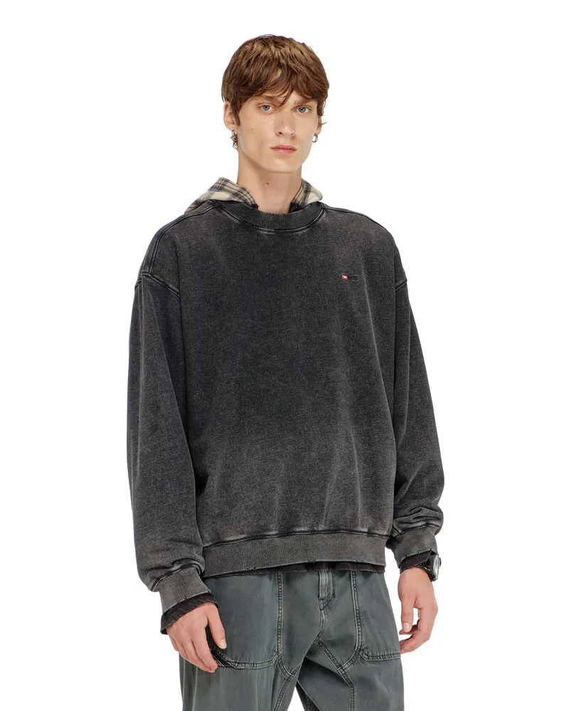 Diesel Sweatshirt aus Baumwolle mit verwaschenem Effekt - Sweatshirts - Herren - Grau Grau