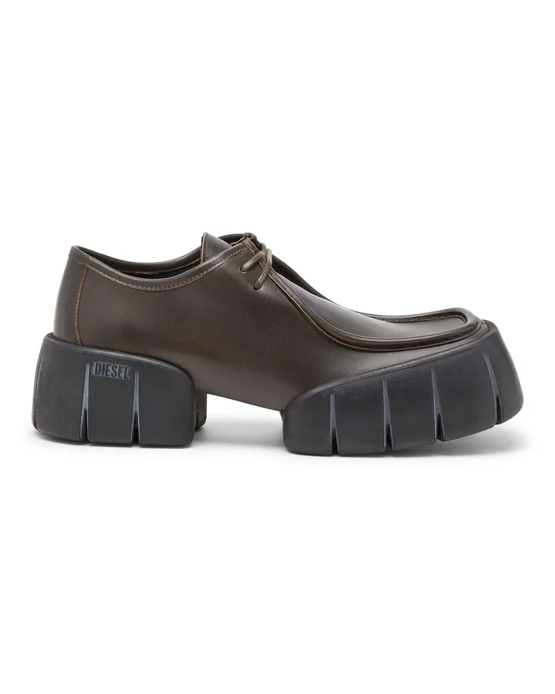 Diesel D-Tex-Mokassin-Schuhe aus gebürstetem Leder - Mokassins und Mules - Herren - Braun Braun