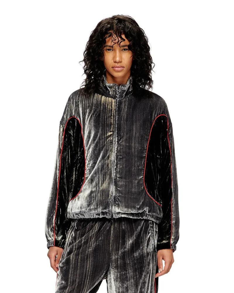 Diesel Trackjacke aus behandeltem Samt - Jacken - Damen - Grau Grau
