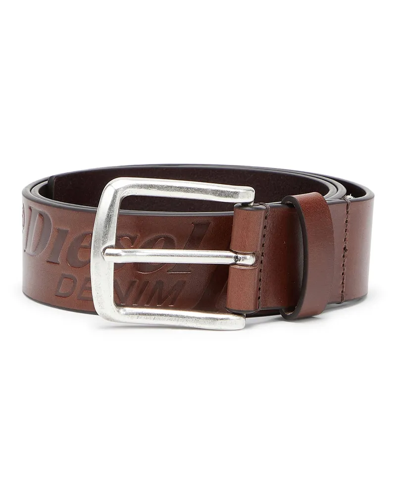 Diesel 4 cm Ledergürtel mit eingeprägtem Logo - Gürtel - Herren - Braun Braun