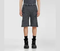 Sweatshorts aus Baumwollmesh mit Prints - Kurze Hosen - Herren - Grau