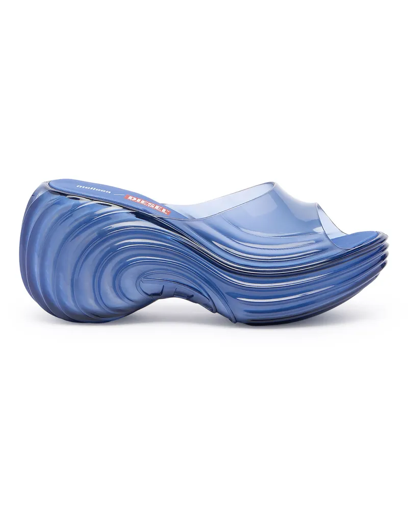 Diesel Plateau-Pantolette aus Melflex - Sandalen - Damen - Blau Blau
