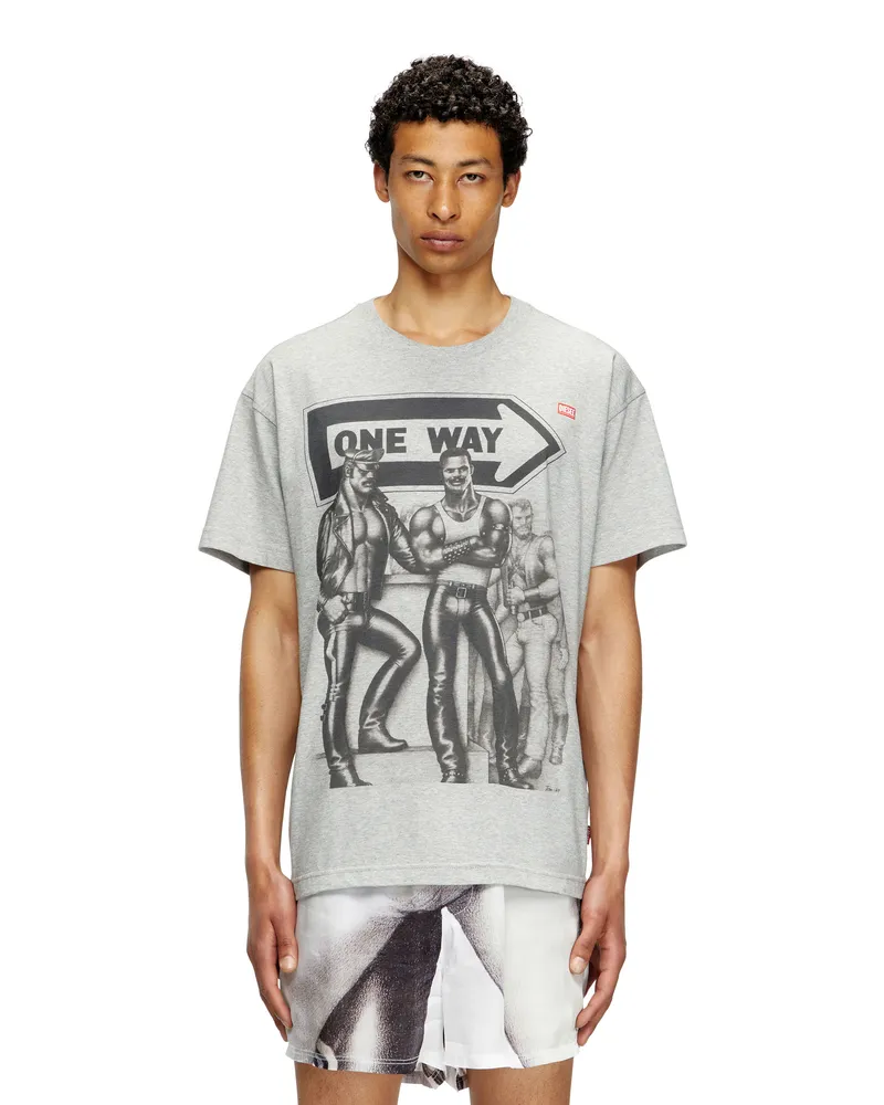 Diesel T-Shirt mit Grafik-Print - T-Shirts - Unisex - Grau Grau