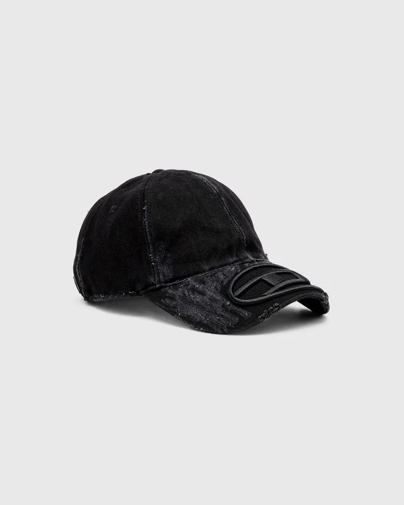 Diesel Basecap aus vielgetragenem Denim - Hüte - Herren - Schwarz Schwarz