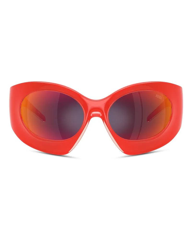 Diesel Sonnenbrille mit Wickelform - Sonnenbrille - Unisex - Orange Orange