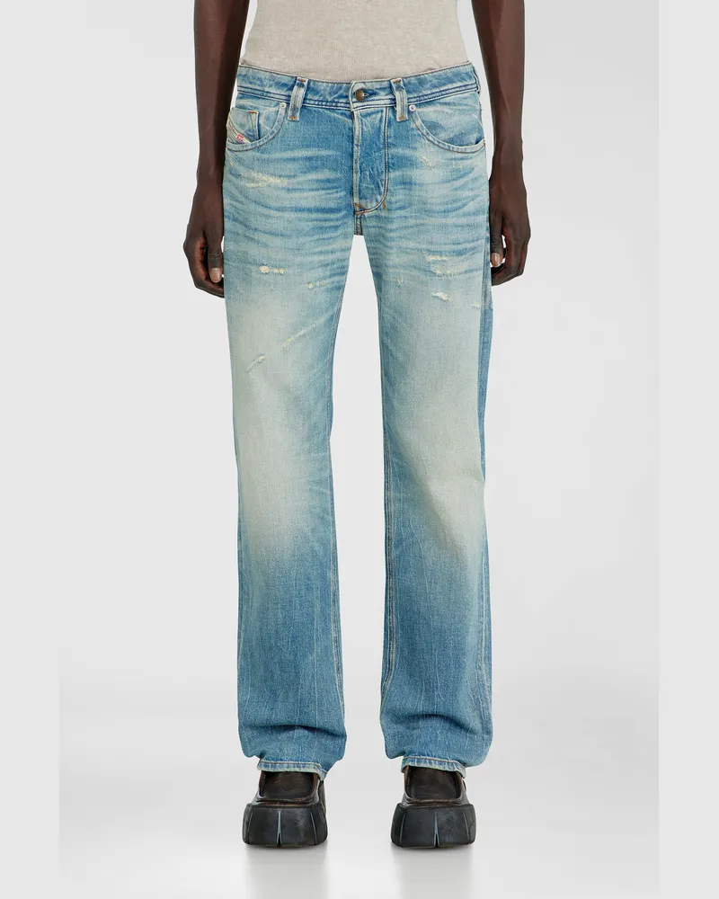 Diesel Regular Jeans Low Waist 1985 Larkee, Hellblau, Knopfverschluss Blau