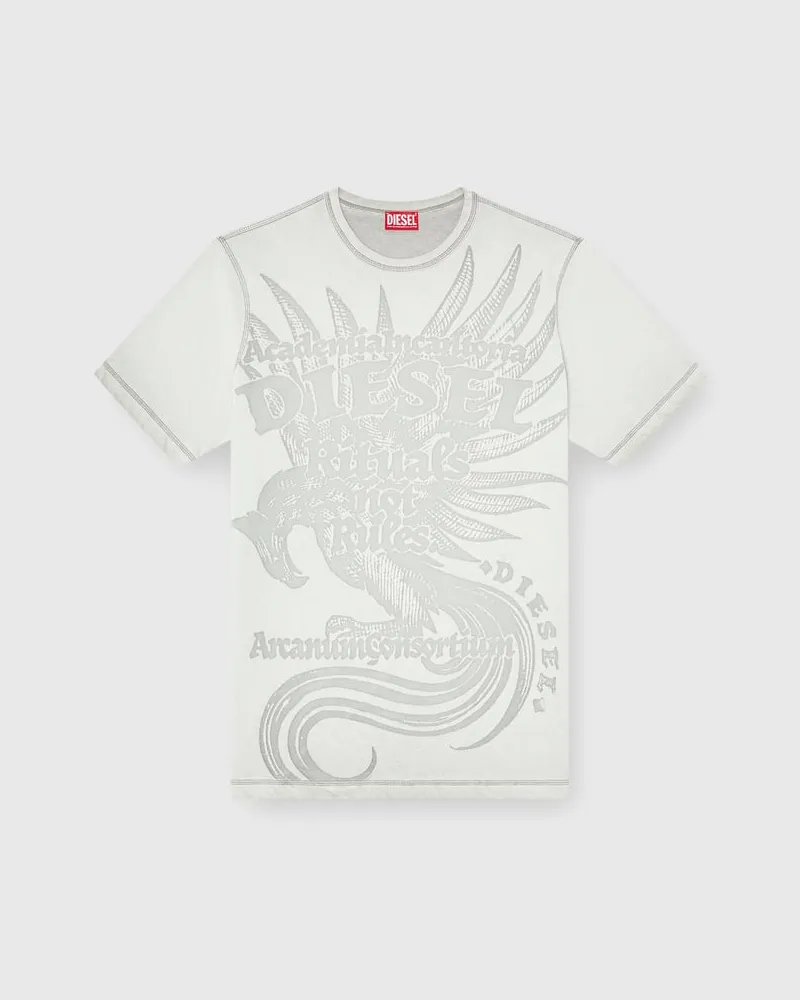Diesel Jersey-T-Shirt mit geprägtem Motiv - T-Shirts - Herren - Grau Grau