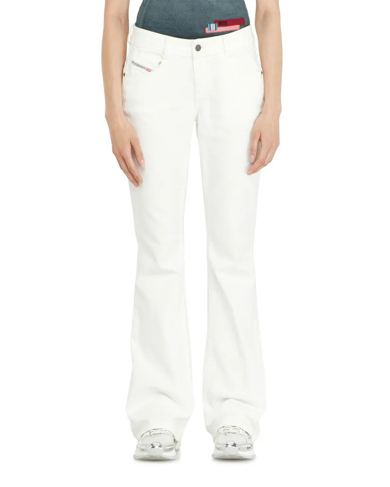 Diesel Bootcut Jeans Low Waist 1969 D-Ebbey, Weiß, Reißverschluss Weiss