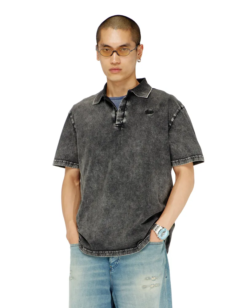 Diesel Polohemd aus Jersey mit Denim-Effekt - Polohemden - Herren - Grau Grau