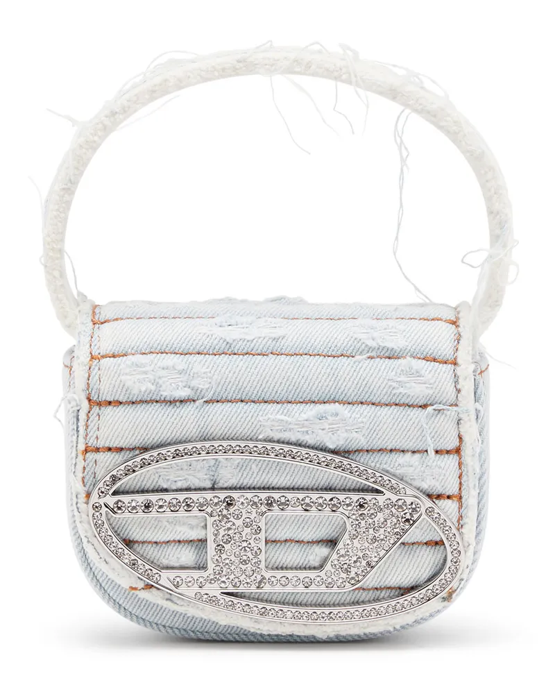 Diesel 1DR XS-Ikonische Mini-Tasche aus Denim und Leder - Schultertaschen - Damen - Blau Blau