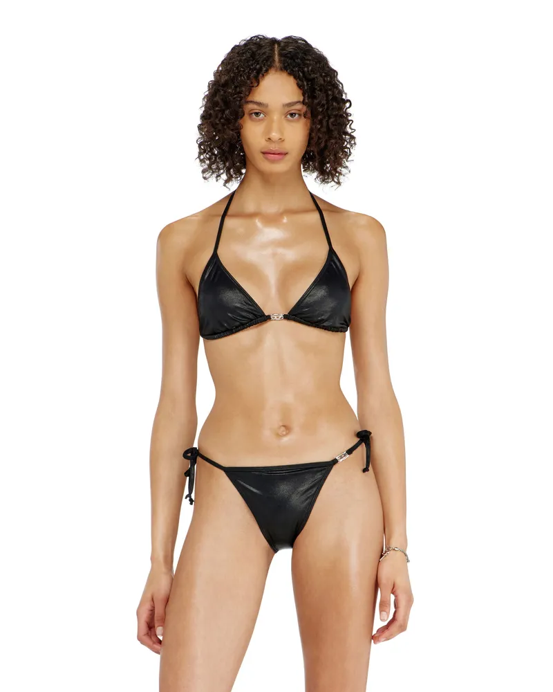 Diesel Dreieck-Bikini-Top aus schimmerndem Stoff - BHs - Damen - Schwarz Schwarz