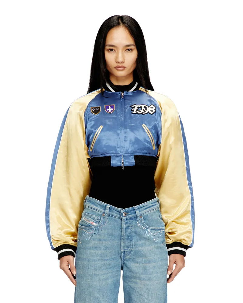 Diesel Kurz geschnittene Satin-Souvenirjacke - Jacken - Damen - Bunt Bunt