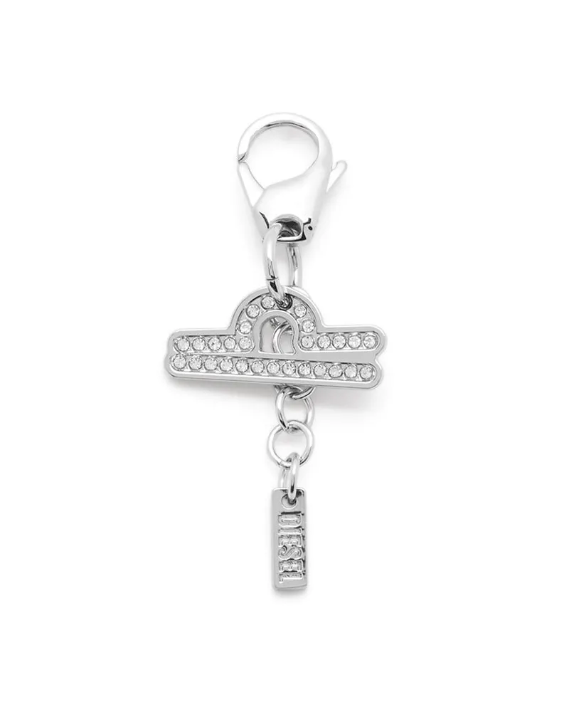 Diesel Metall-Libra-Anhänger mit Strasssteinen - Charms und Schlüsselanhänger - Unisex - Silber Silber