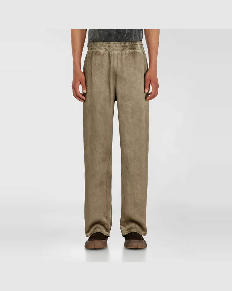 Diesel Hose aus geknittertem Satin - Hosen - Herren - Braun Braun