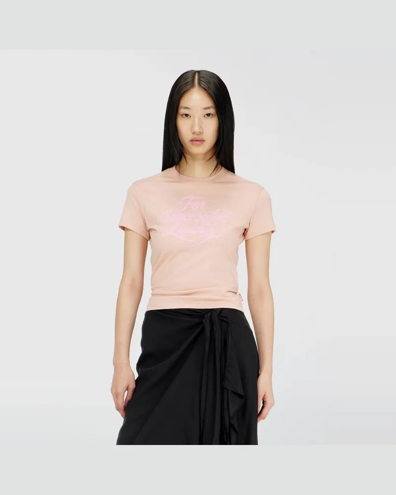 Diesel T-Shirt mit Logo-Print - T-Shirts - Damen - Rosa Rosa