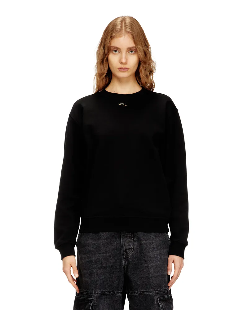 Diesel Baumwollsweatshirt mit ovaler D-Stickerei - Sweatshirts - Damen - Schwarz Schwarz