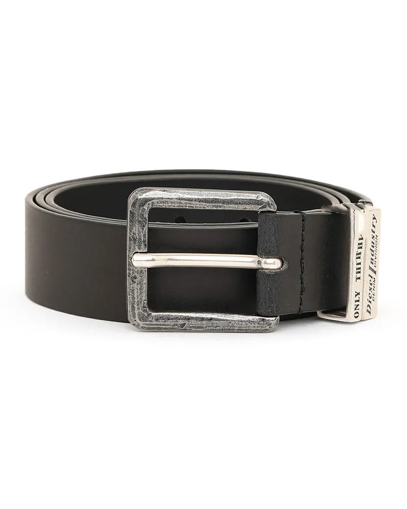 Diesel 3.4cm Ledergürtel mit brünierten Metallelementen - Gürtel - Herren - Schwarz Schwarz
