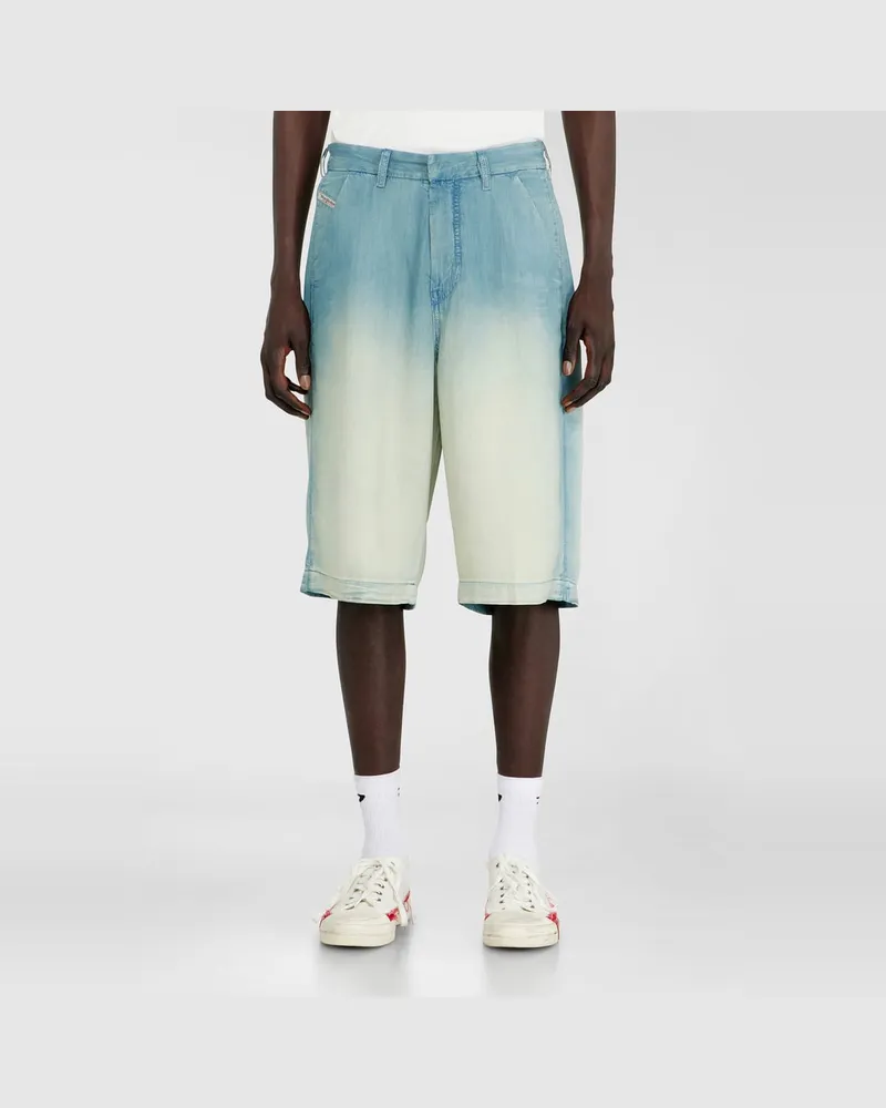 Diesel Shorts aus fließendem, überfärbtem Denim - Denim Kurze Hose - Herren - Blau Blau