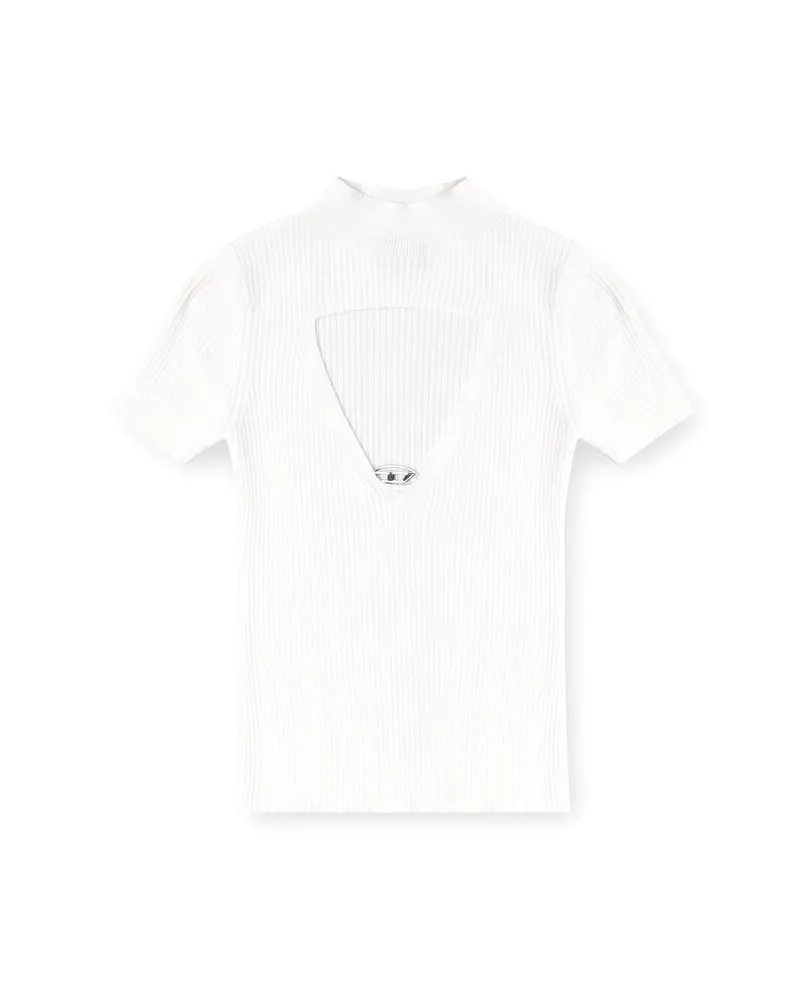 Diesel Wollstrick-Top mit Cut-Outs - T-Shirts - Damen - Weiss Weiss