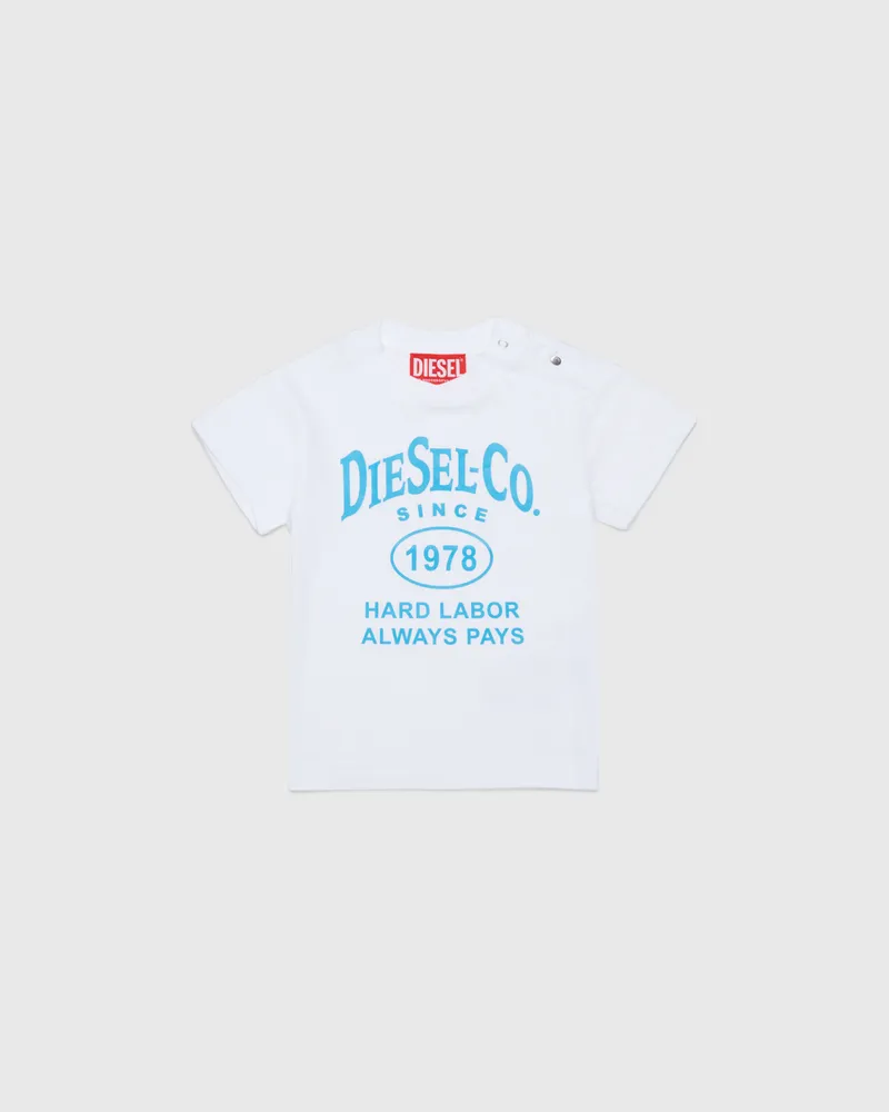 Diesel T-Shirt aus Baumwolle mit Slogan-Print - T-Shirts und Tops - Herren - Weiss Weiss
