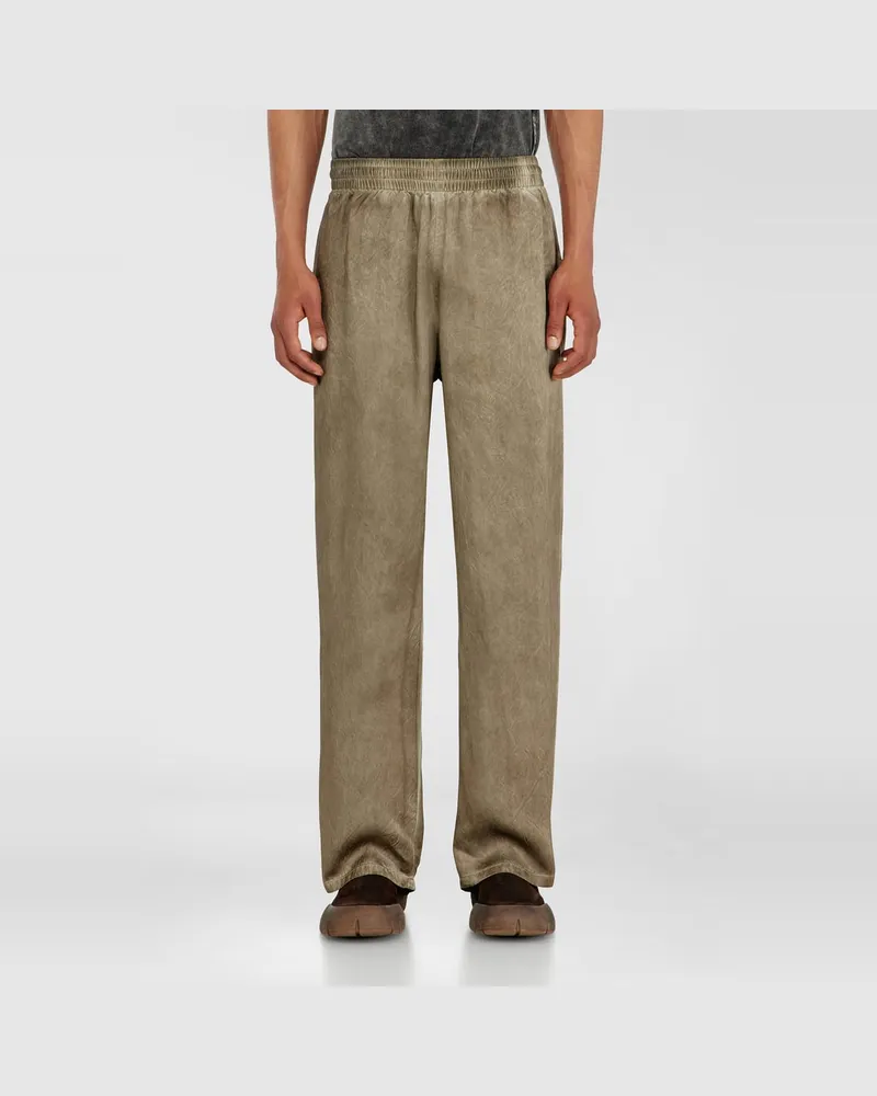 Diesel Hose aus geknittertem Satin - Hosen - Herren - Braun Braun