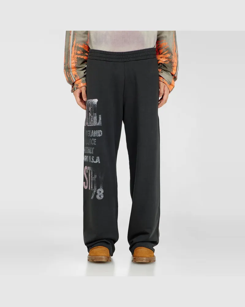 Diesel Sweatpants mit Konzert-Grafik - Hosen - Herren - Schwarz Schwarz