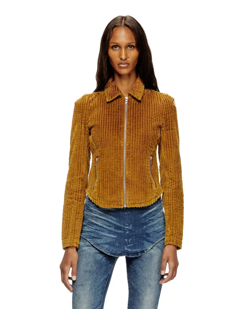 Diesel Hemdjacke aus Baumwollcord - Jacken - Damen - Braun Braun