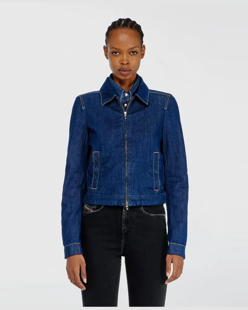 Diesel Coach-Jacke aus rinse denim - Denim jacken - Damen - Blau Blau