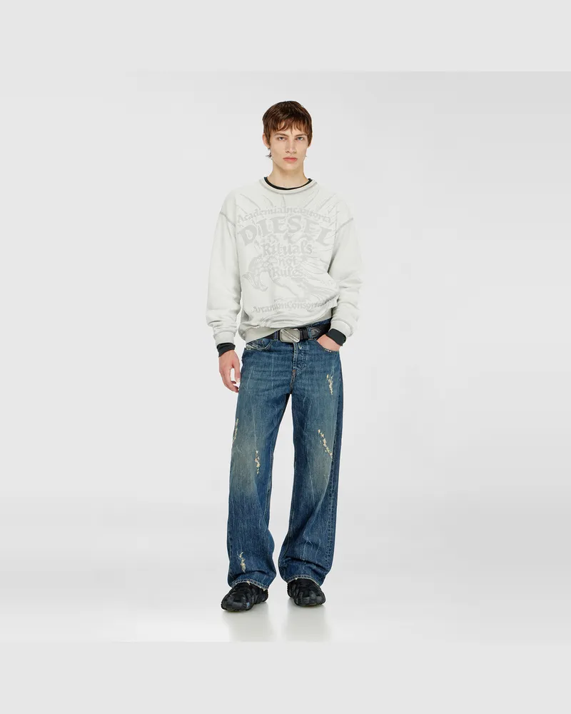 Diesel Sweatshirt mit dévoré-Print - Sweatshirts - Herren - Grau Grau