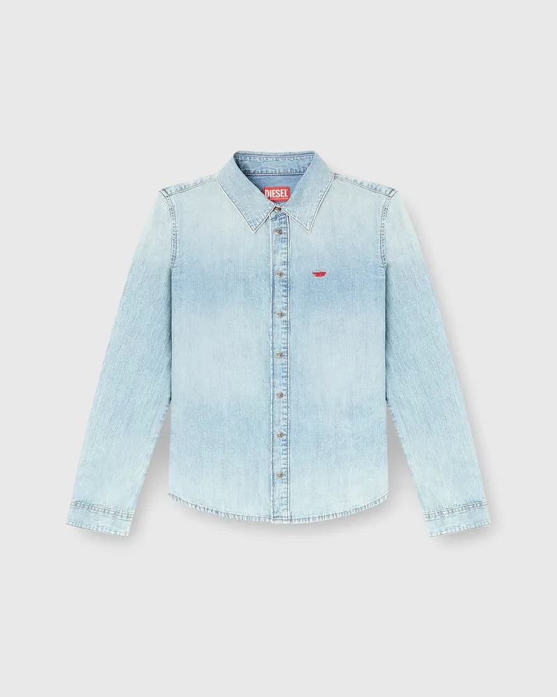 Diesel Jeanshemd mit gesticktem Logo - Denimhemden - Damen - Blau Blau