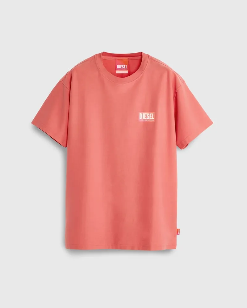 Diesel T-Shirt mit transparentem Logo auf der Rückseite - T-Shirts - Unisex - Rot Rot