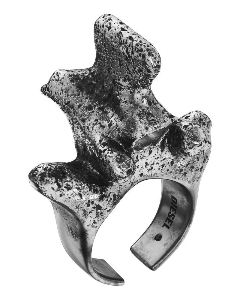 Diesel Ring mit silberfarbenem Mittelstück - Ringe - Unisex - Grau Grau
