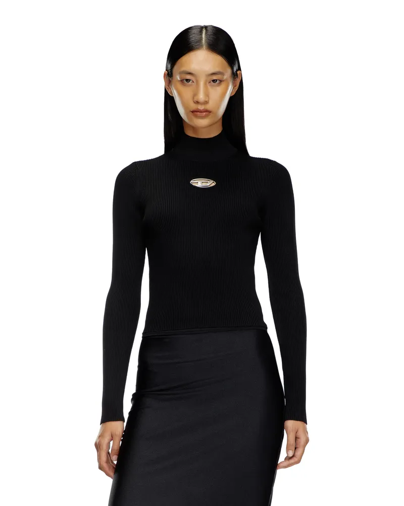 Diesel Rippstrick-Top - Oberteile - Damen - Schwarz Schwarz