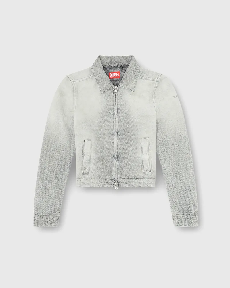 Diesel Jacke aus distressed fischgrat denim - Denim jacken - Damen - Grau Grau