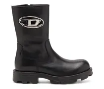 D-Hammer-Bikerstiefel aus Hochglanzleder - Stiefel - Damen - Schwarz
