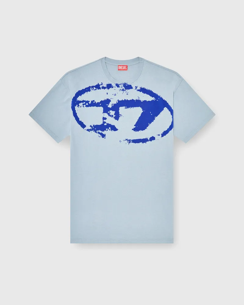 Diesel T-Shirt mit beflocktem Distressed-Logo - T-Shirts - Herren - Blau Blau