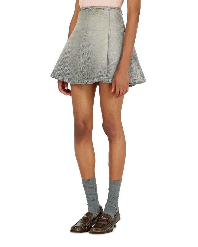 Diesel Rock aus distressed fischgrät denim - Röcke - Damen - Grau Grau