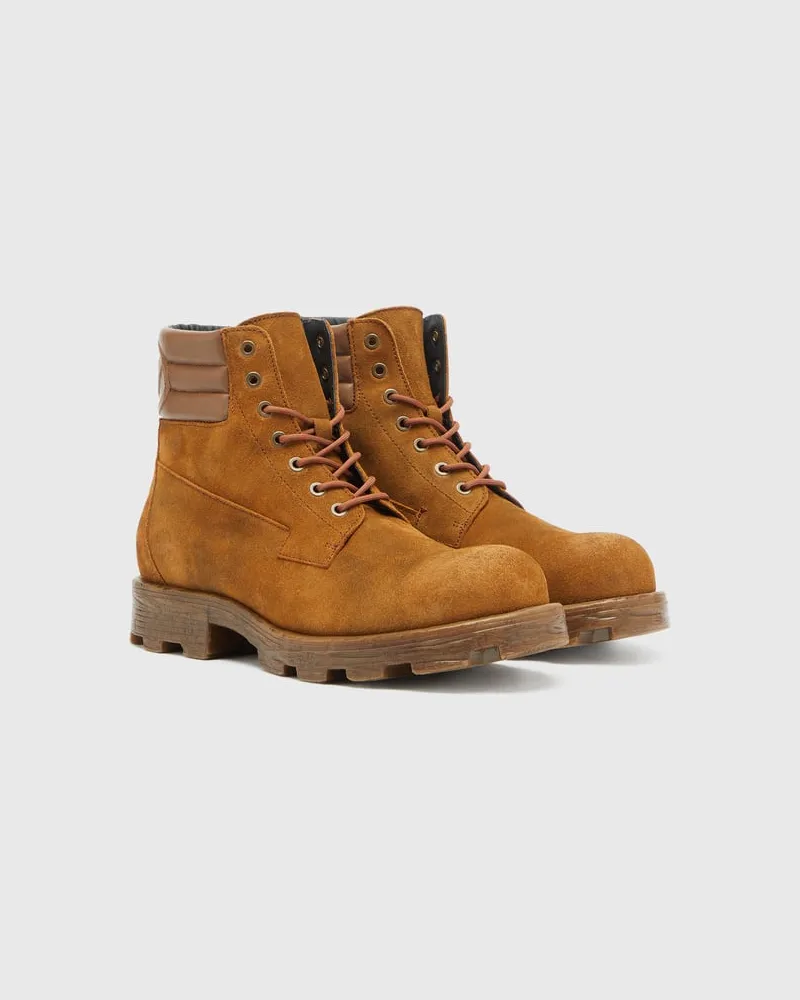 Diesel D-Hammer - Combat-Boots aus Veloursleder und Leder - Stiefel - Herren - Braun Braun