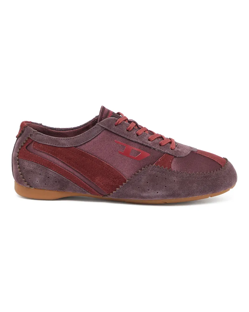 Diesel D-Mile - Flat-Sneakers mit Wildleder-Overlays - Sneakers - Damen - Rot Rot