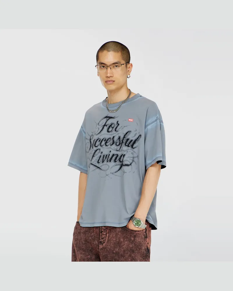 Diesel T-Shirt mit For Successful Living Print - T-Shirts - Herren - Grau Grau