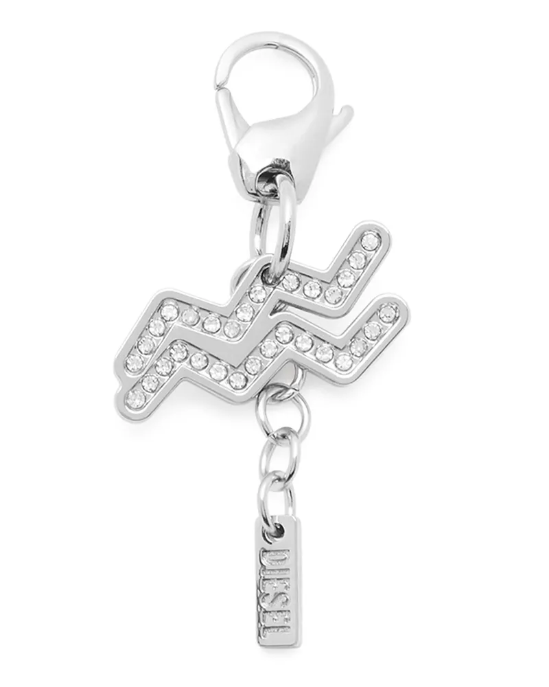 Diesel Metall-Wassermann-Anhänger mit Strasssteinen - Charms und Schlüsselanhänger - Unisex - Silber Silber