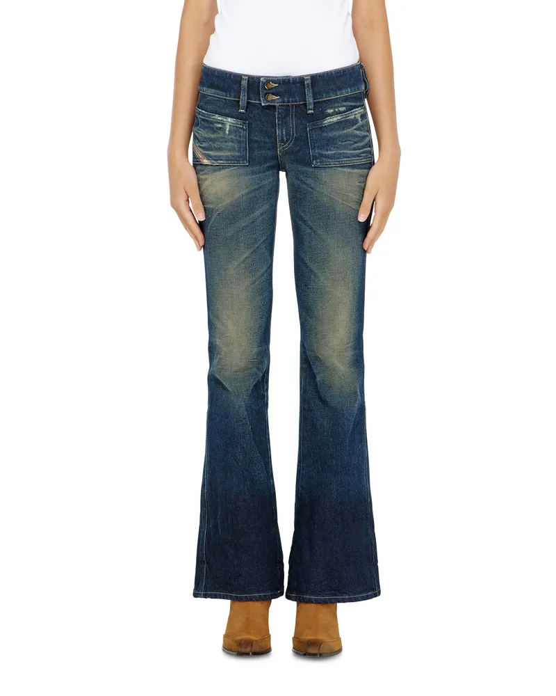 Diesel Bootcut Jeans Low Waist D-Hush,, Reißverschluss Blau
