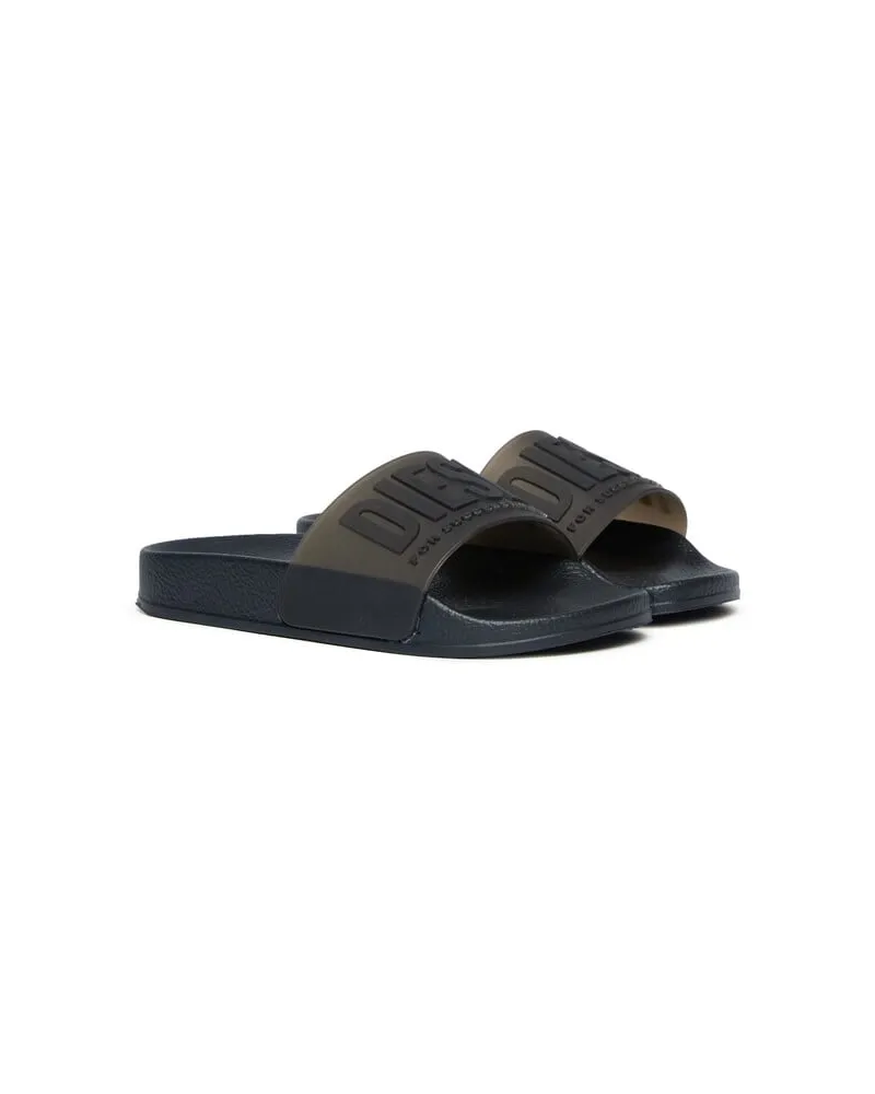 Diesel Pool-Slides aus semitransparentem Gummi - Schuhe - Unisex - Schwarz Schwarz