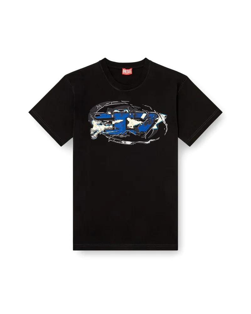 Diesel T-Shirt mit Oval D-Logo - T-Shirts - Herren - Schwarz Schwarz