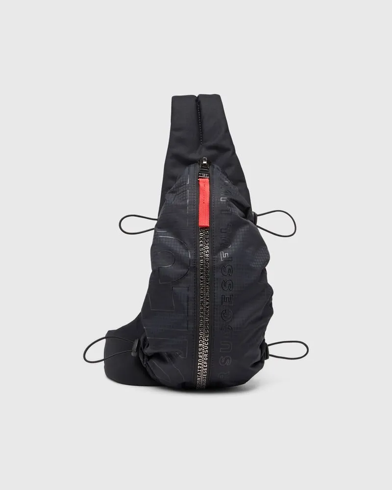 Diesel Zip-D-Sling-Tasche aus kariertem Jacquard-Shell - Schultertaschen - Herren - Schwarz Schwarz