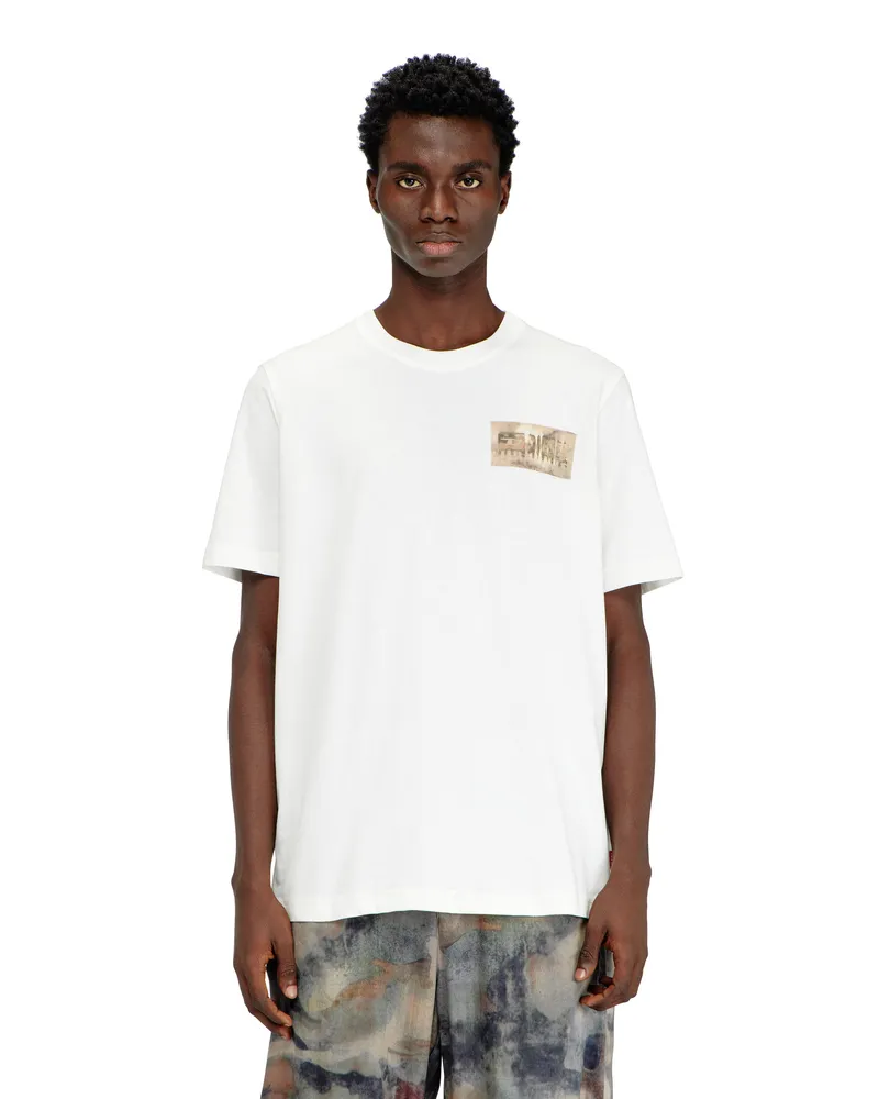 Diesel T-Shirt mit Camouflage-Aufnäher - T-Shirts - Herren - Weiss Weiss