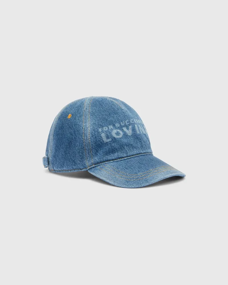 Diesel Baseballkappe aus Denim mit For Successful Loving Logo - Hüte - Unisex - Blau Blau