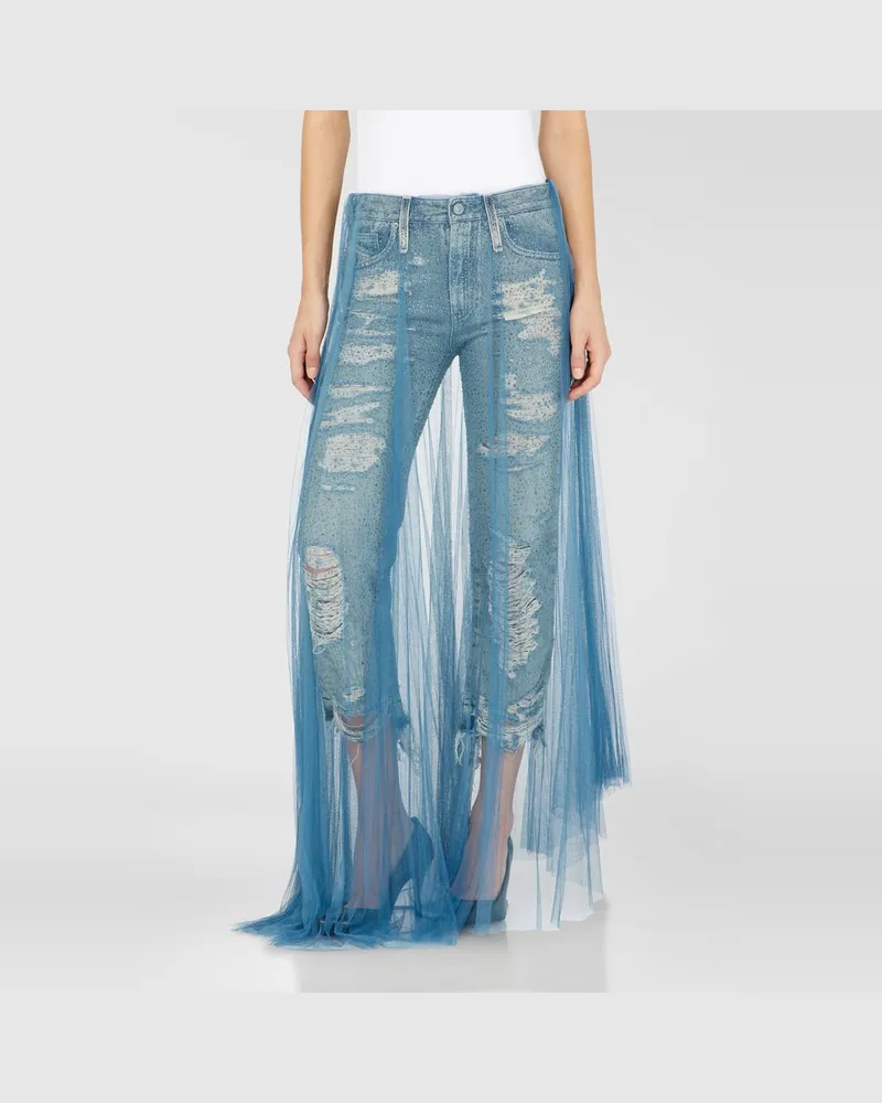 Diesel Regular Jeans Regular Waist D-Aisi, Mittelblau, Reißverschluss Blau