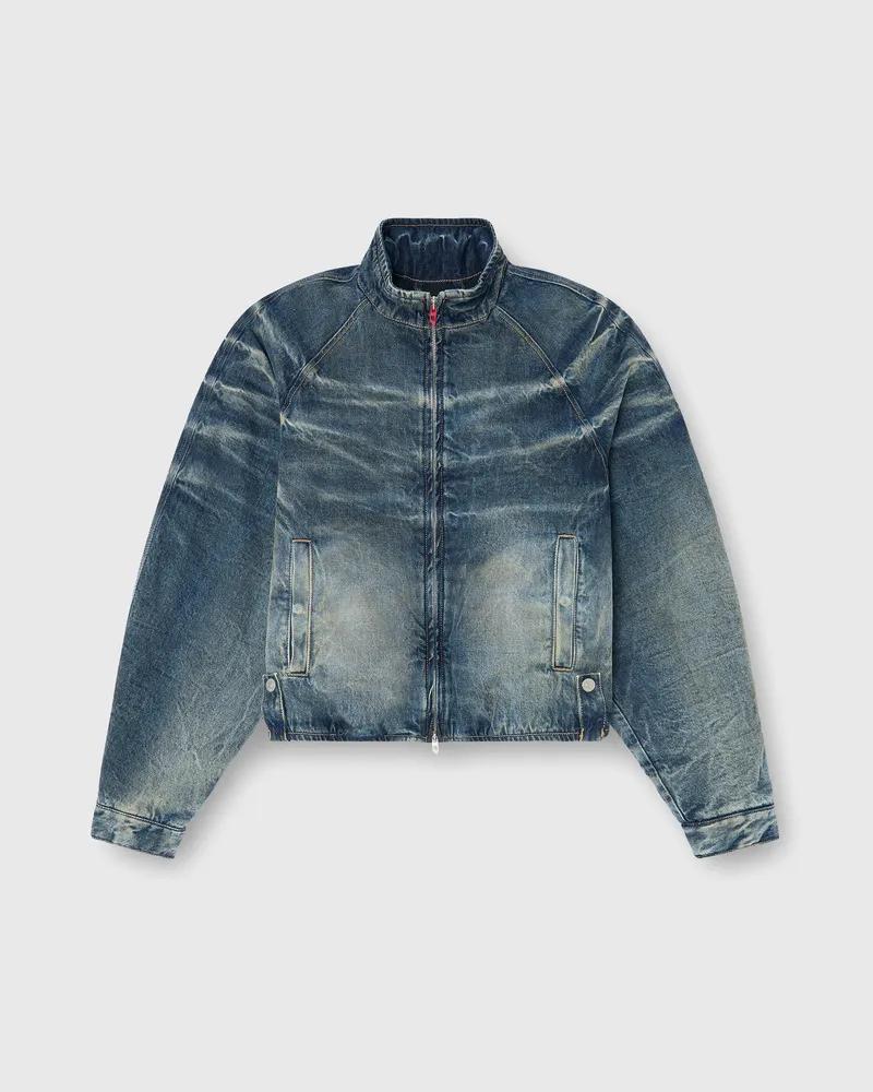 Diesel Gefütterte Jacke aus Denim mit schmutzigem Knittereffekt - Denim jacken - Damen - Blau Blau